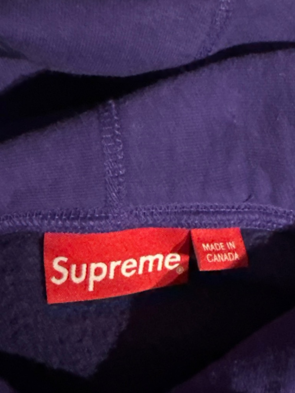 Supreme Purple Hoodie with Red Box Logo - Picture 3 of 5